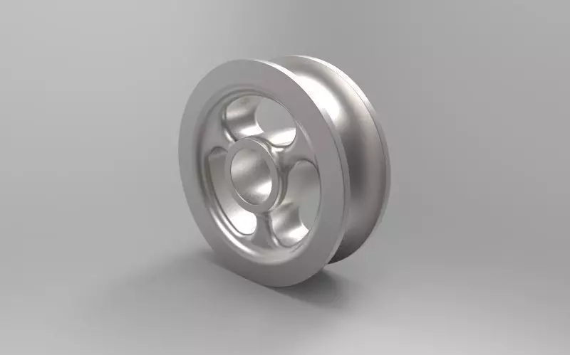 Pulley metal wheel Low-poly 3D model_0