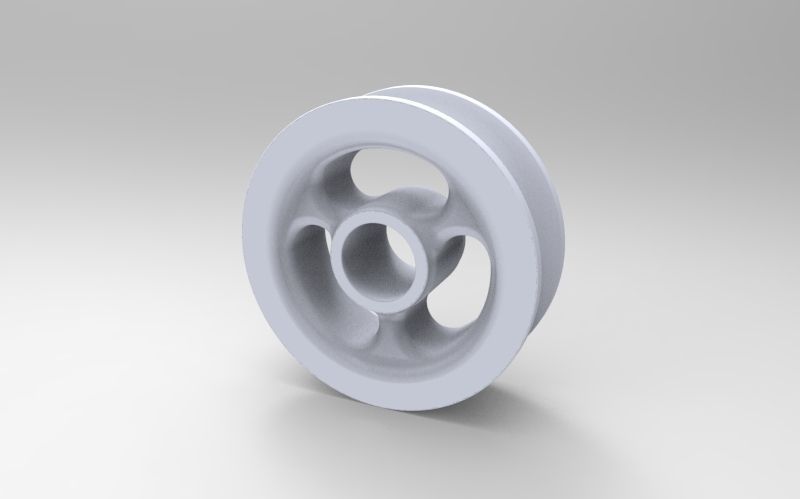 Pulley metal wheel Low-poly 3D model_2