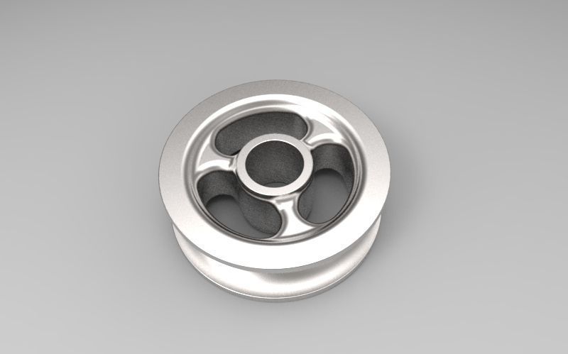 Pulley metal wheel Low-poly 3D model_1