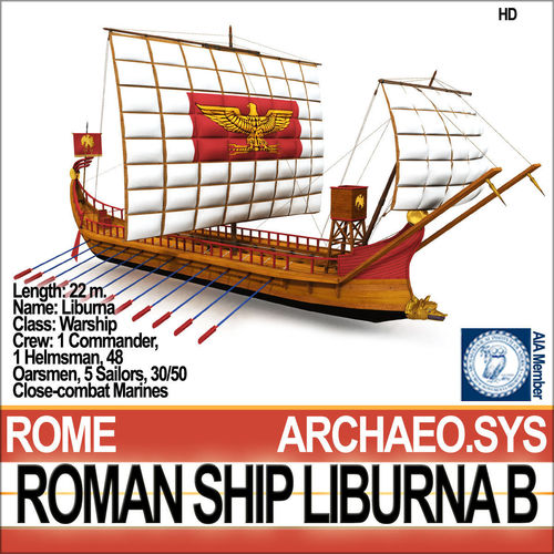Roman Ship Liburna B 3D model