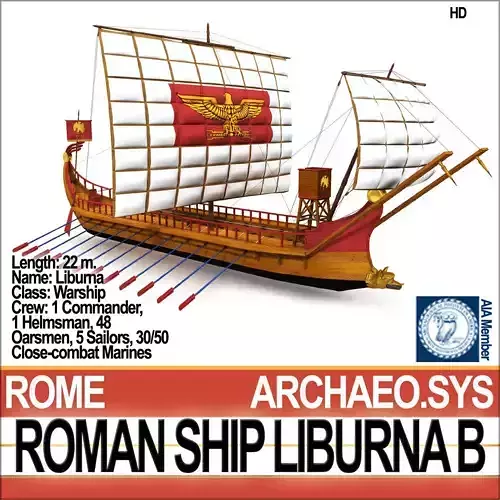 Roman Ship Liburna B 3D model
