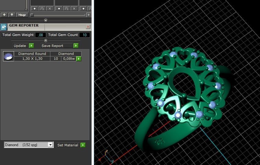 203 Ring with hearts 3D print model_7