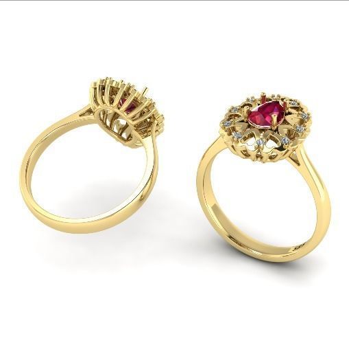 203 Ring with hearts 3D print model_3