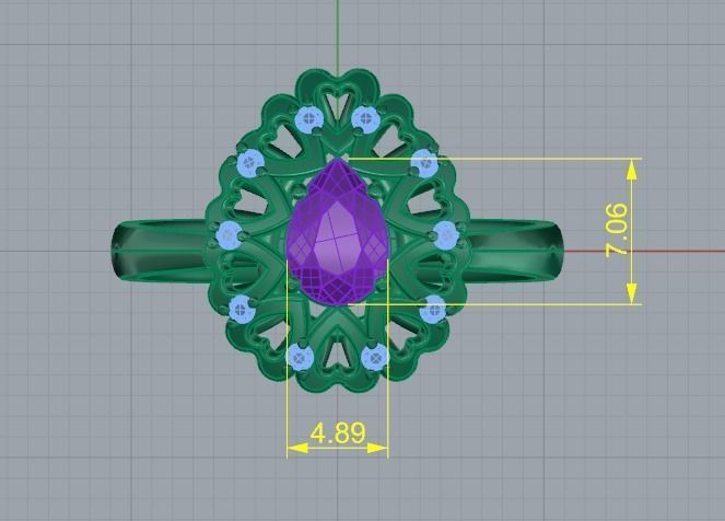 203 Ring with hearts 3D print model_8