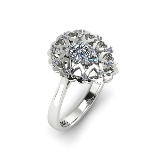 203 Ring with hearts 3D print model_2