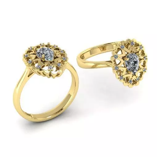 203 Ring with hearts 3D print model_0