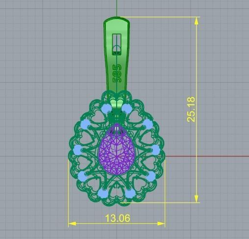 202 Earrings with hearts 3D print model_4