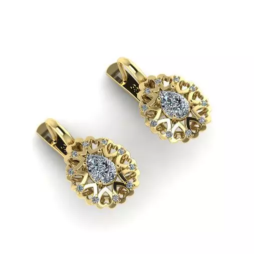 202 Earrings with hearts 3D print model_0