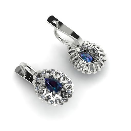 202 Earrings with hearts 3D print model_1