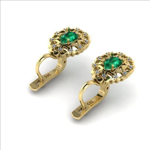 202 Earrings with hearts 3D print model_2