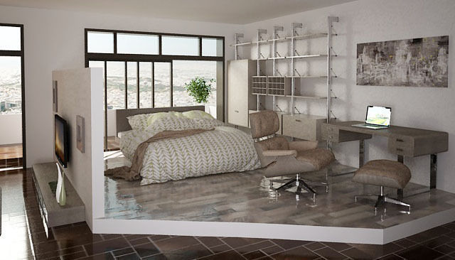 living room and bedroom  3D print model_1