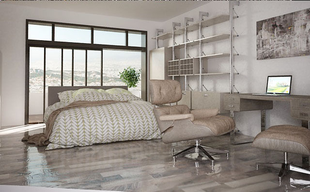 living room and bedroom  3D print model_3