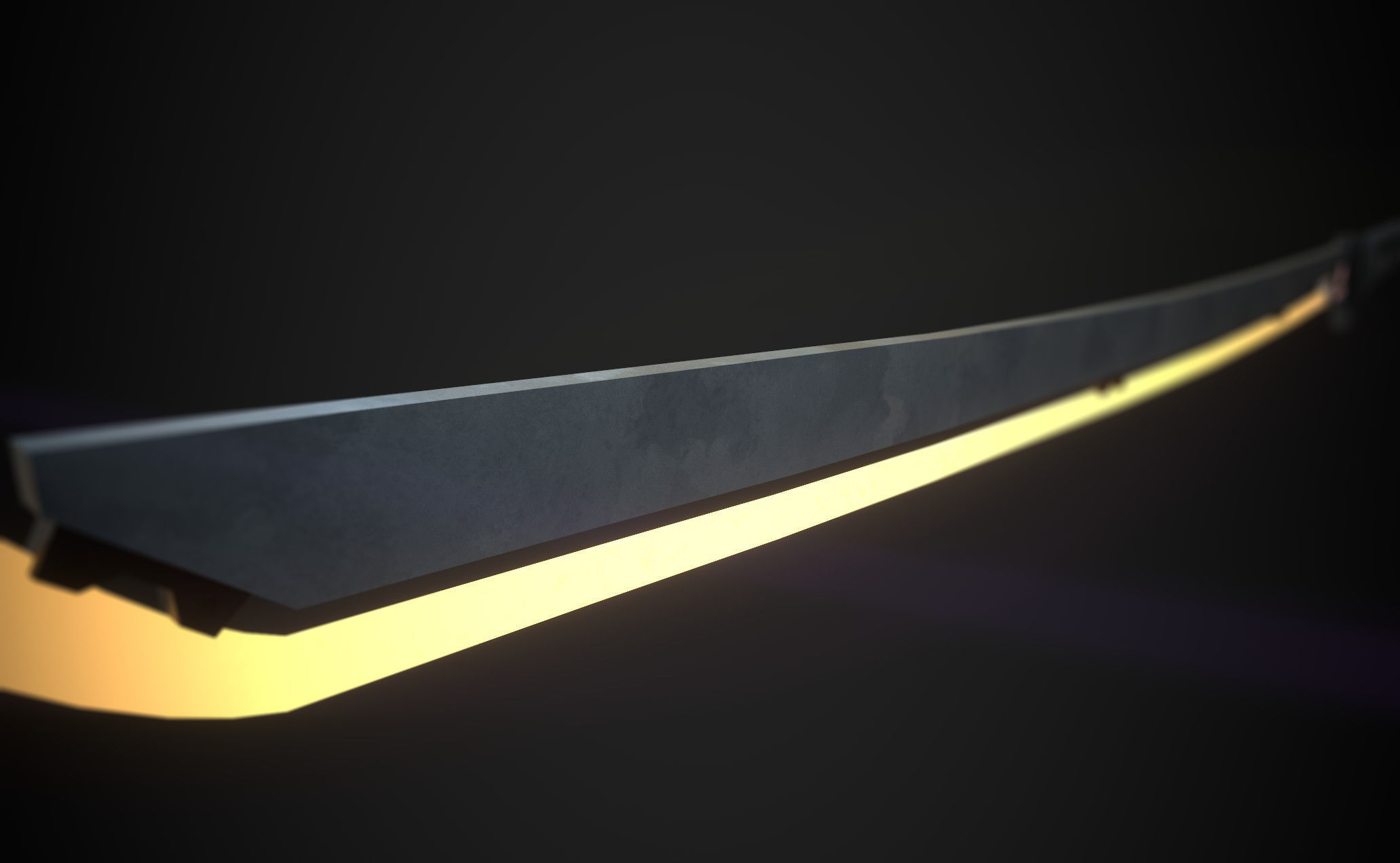 Cyberpunk midpoly katana 3D model_8