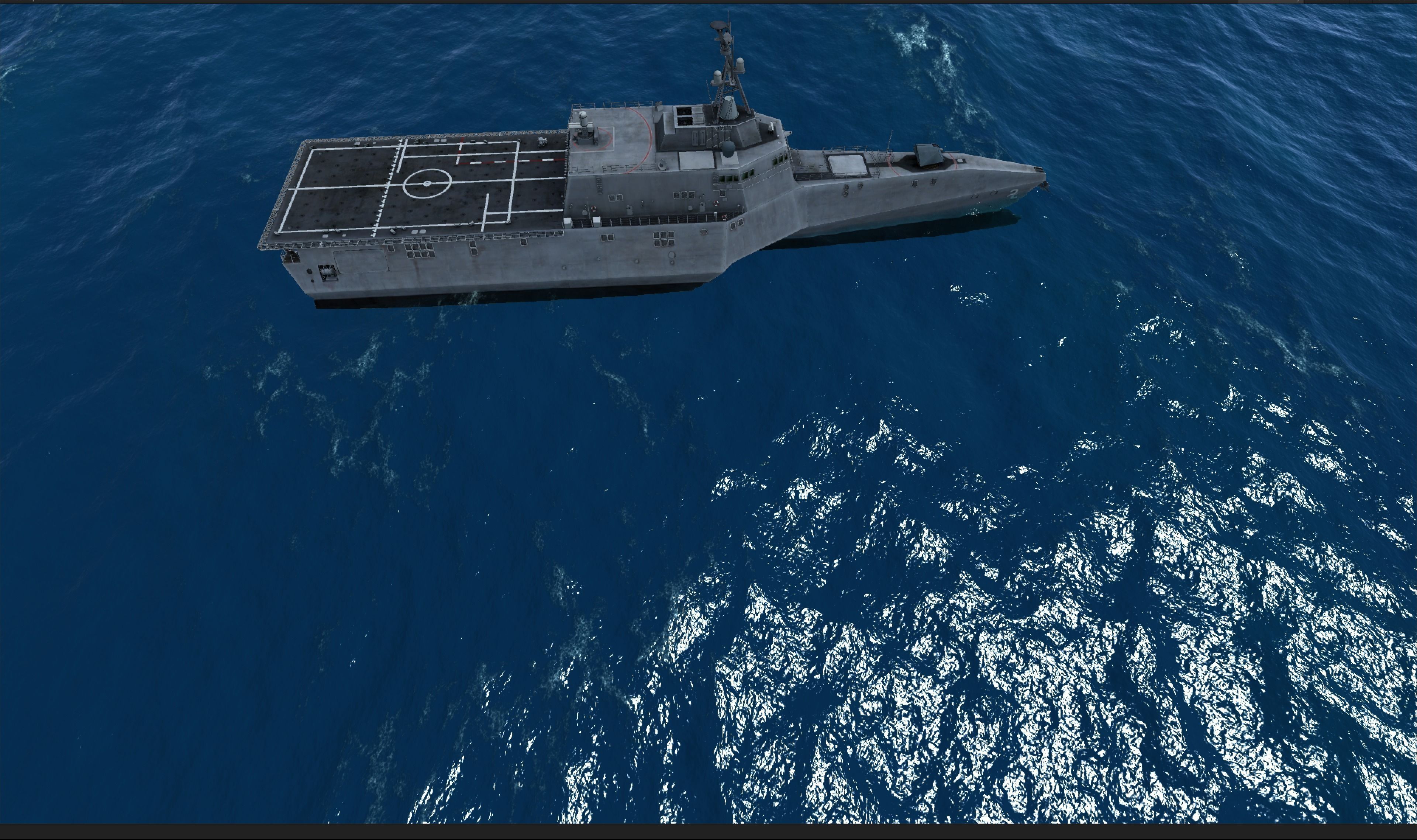 Combat ship LCS-2 Low-poly 3D model_2