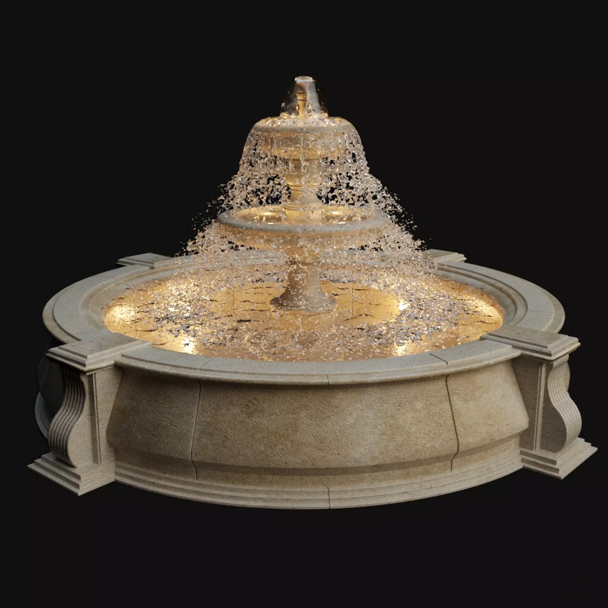 Classic Fountain 3D model_0