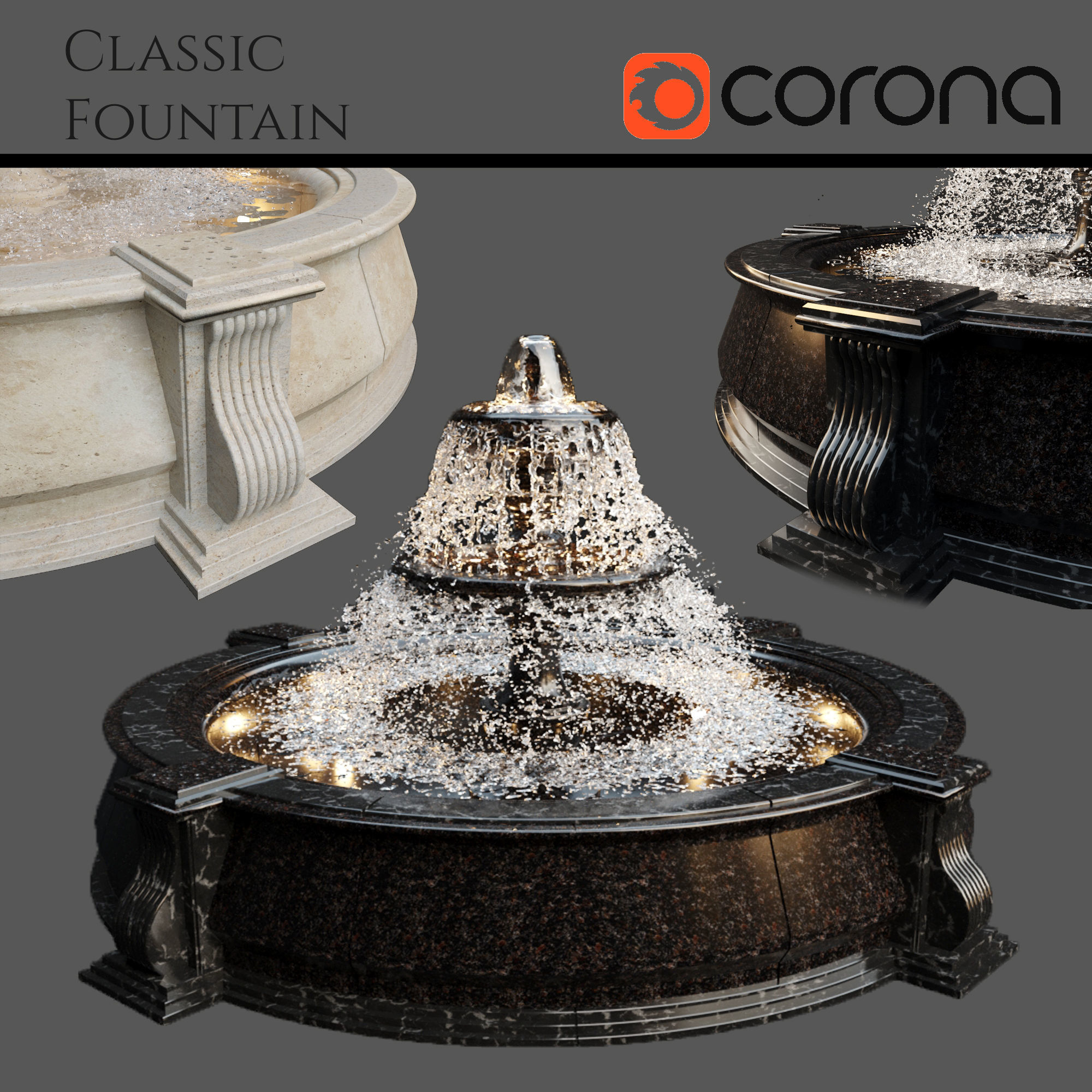 Classic Fountain 3D model_1