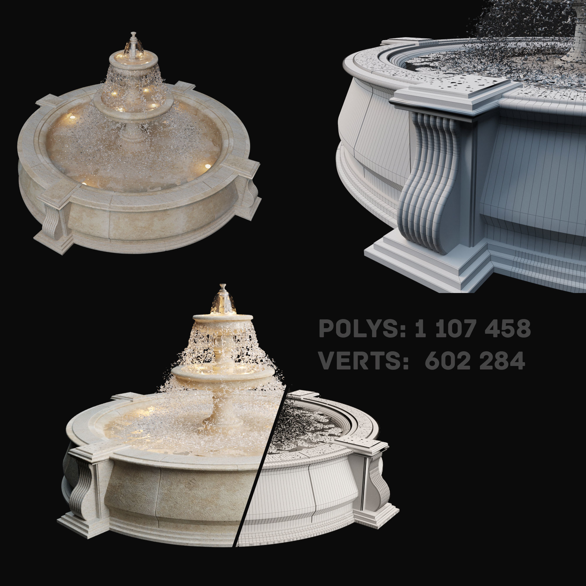 Classic Fountain 3D model_2