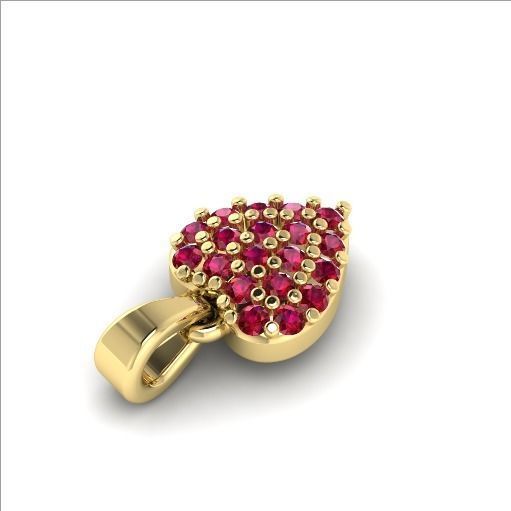 166 Pendant in the form of a heart 3D print model_2