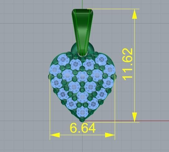 166 Pendant in the form of a heart 3D print model_5