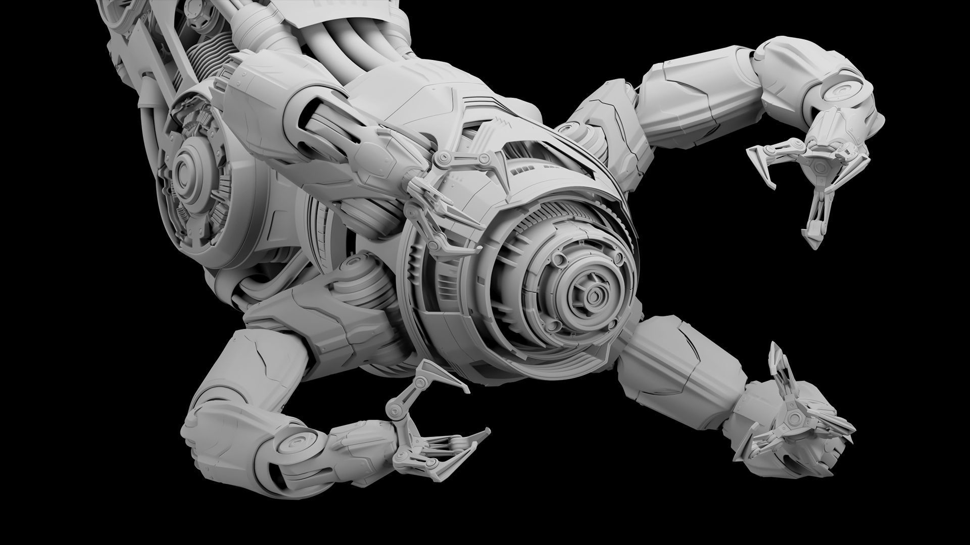 Assembly robot 2 RIGGED 3D model_25