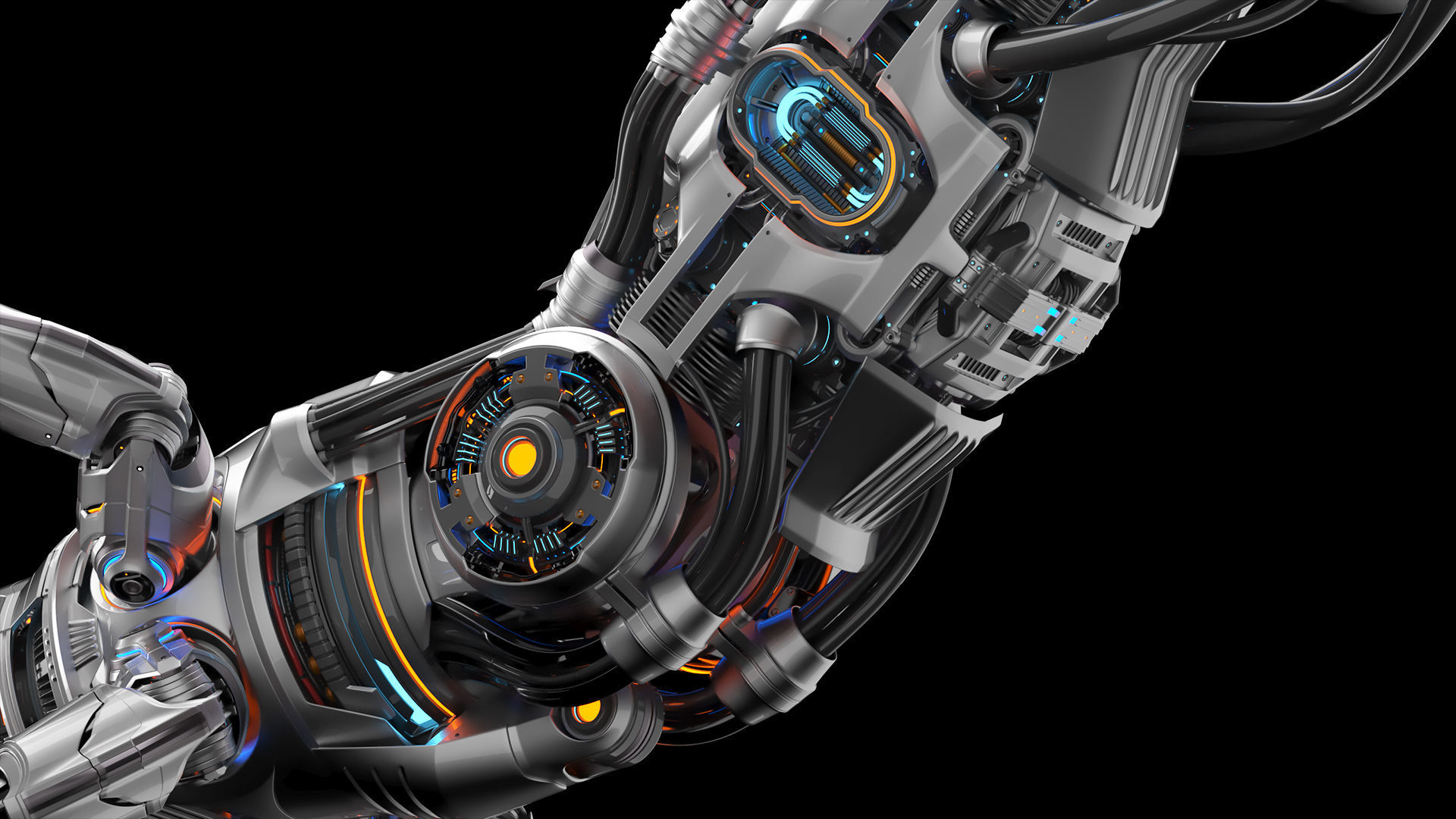 Assembly robot 2 RIGGED 3D model_10