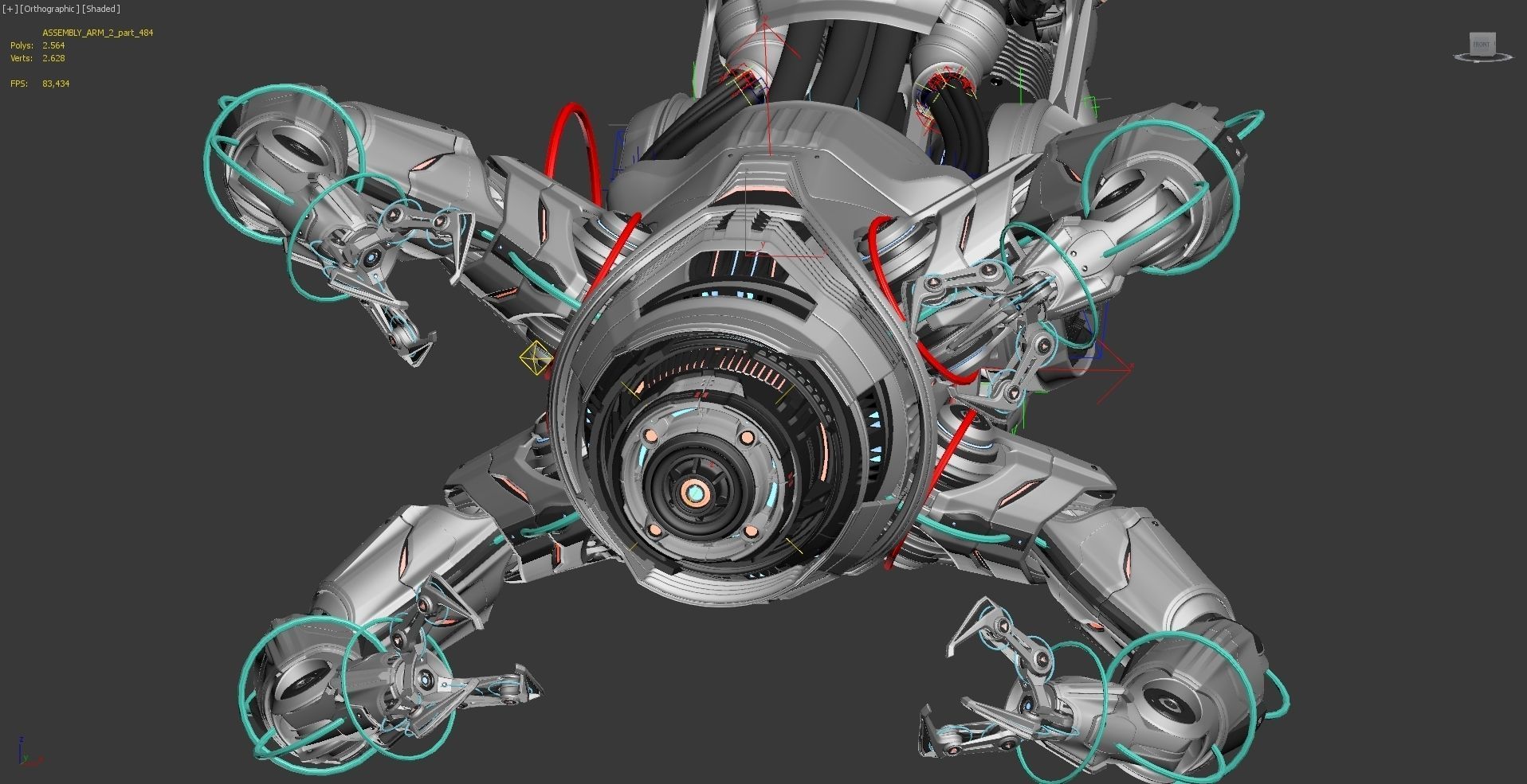 Assembly robot 2 RIGGED 3D model_20