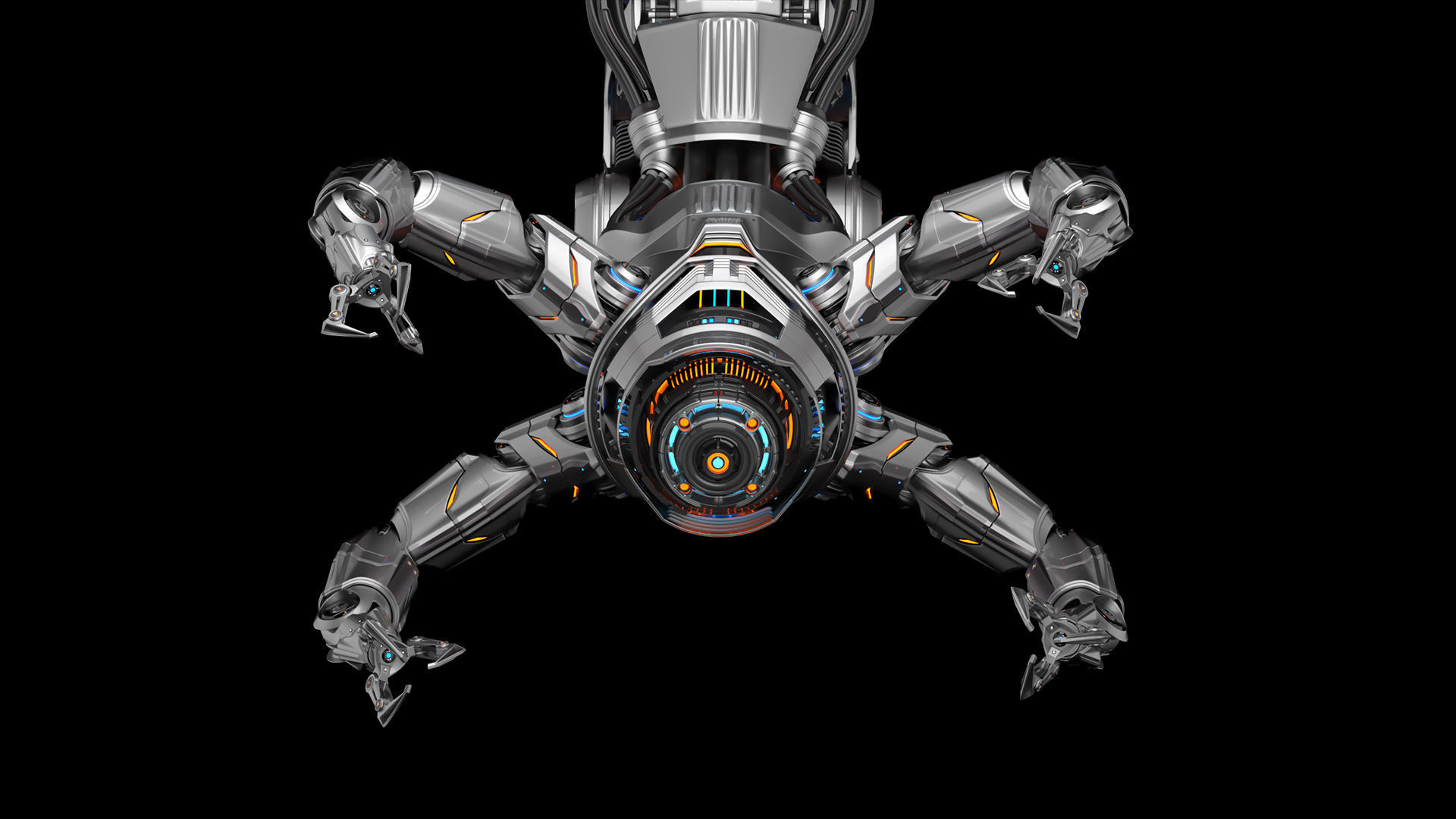 Assembly robot 2 RIGGED 3D model_29