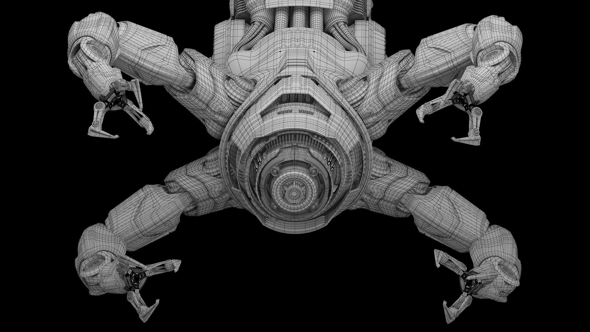 Assembly robot 2 RIGGED 3D model_18