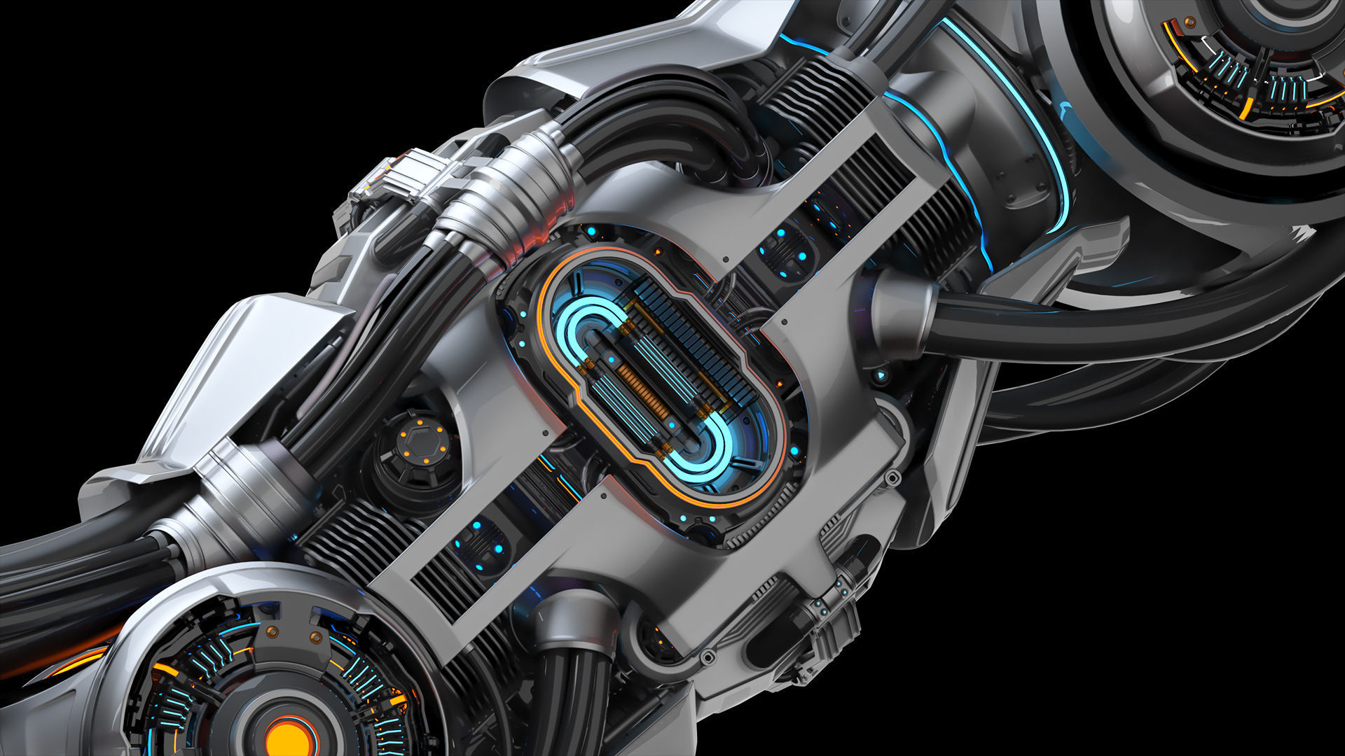 Assembly robot 2 RIGGED 3D model_8