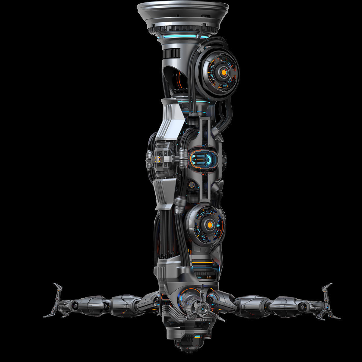 Assembly robot 2 RIGGED 3D model_4