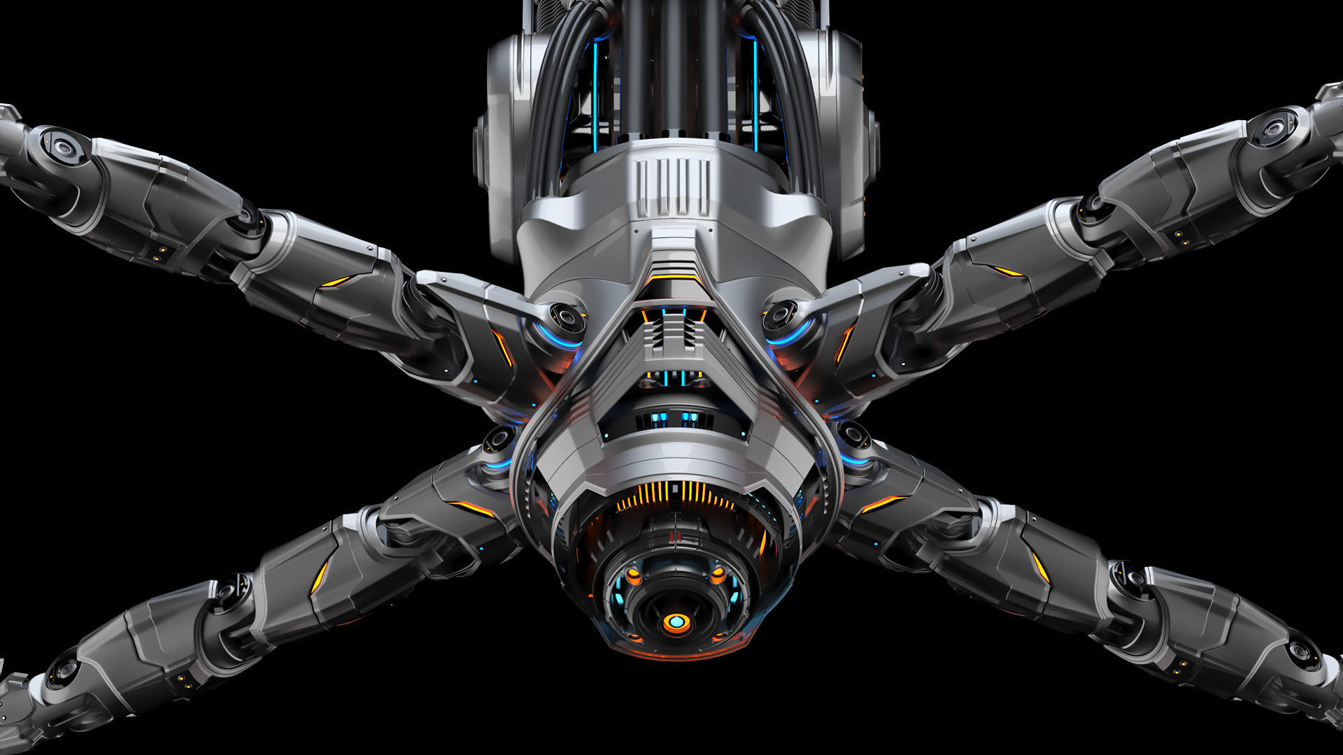 Assembly robot 2 RIGGED 3D model_5