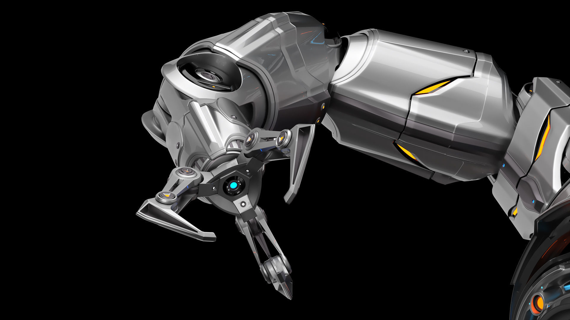 Assembly robot 2 RIGGED 3D model_11