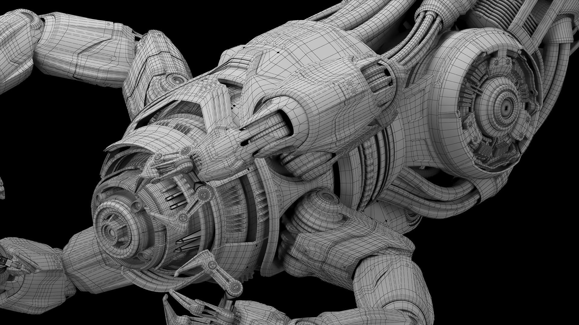 Assembly robot 2 RIGGED 3D model_14