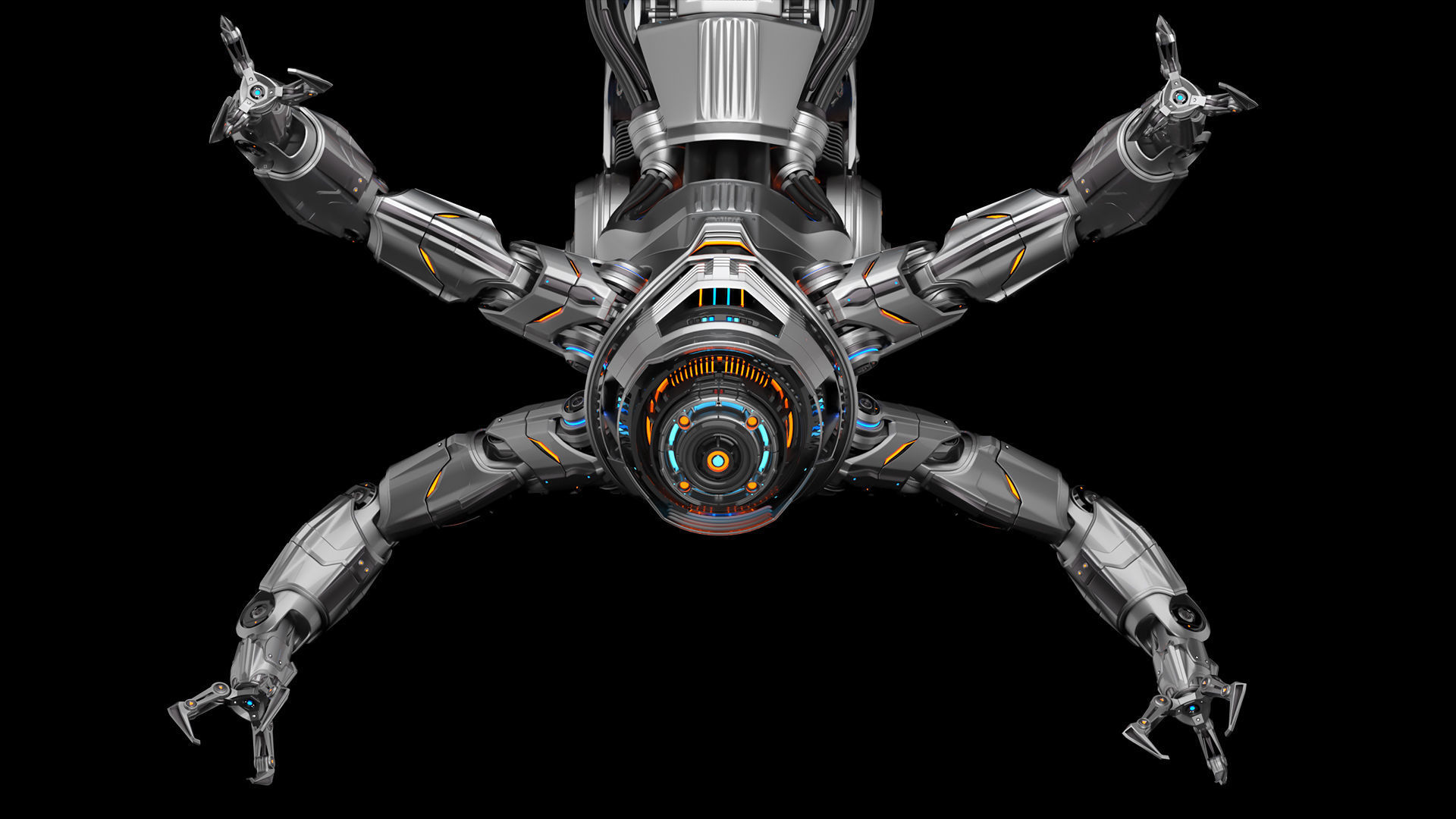 Assembly robot 2 RIGGED 3D model_28