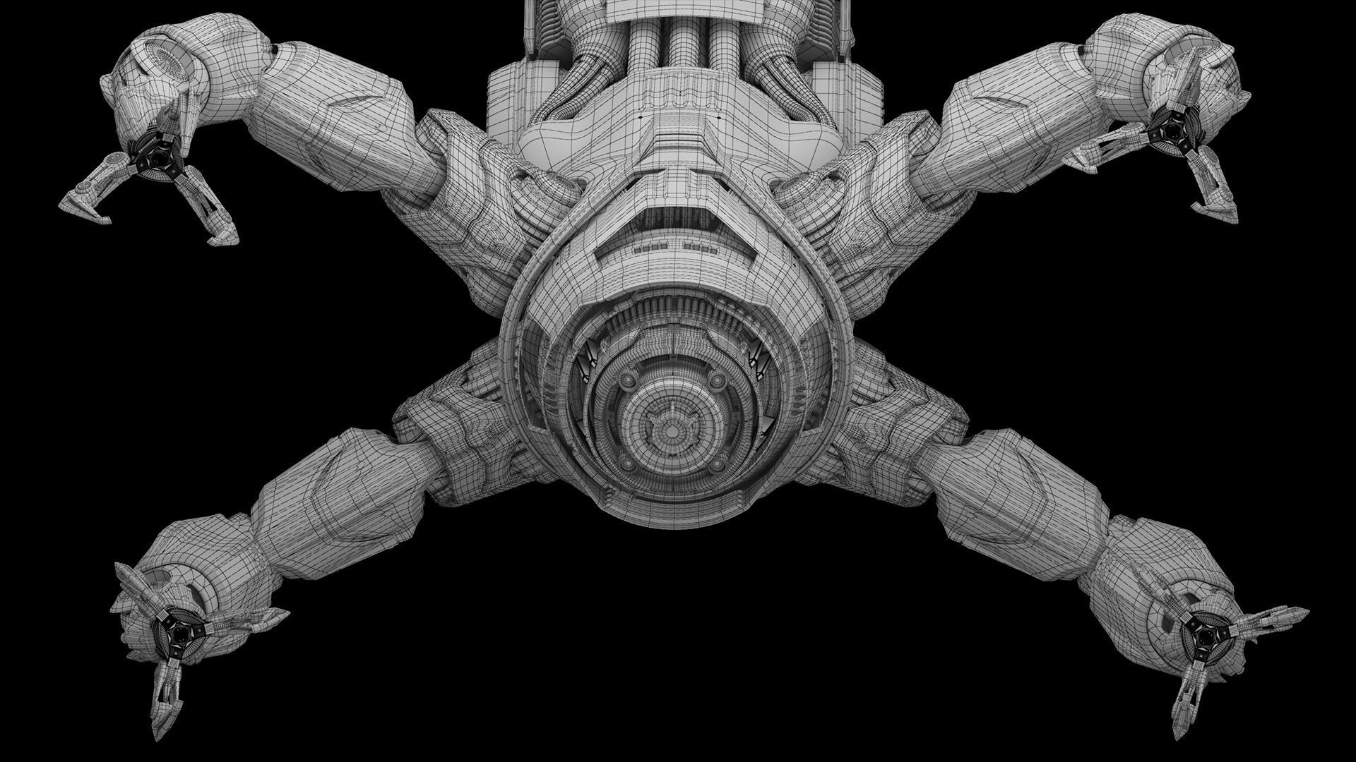 Assembly robot 2 RIGGED 3D model_17