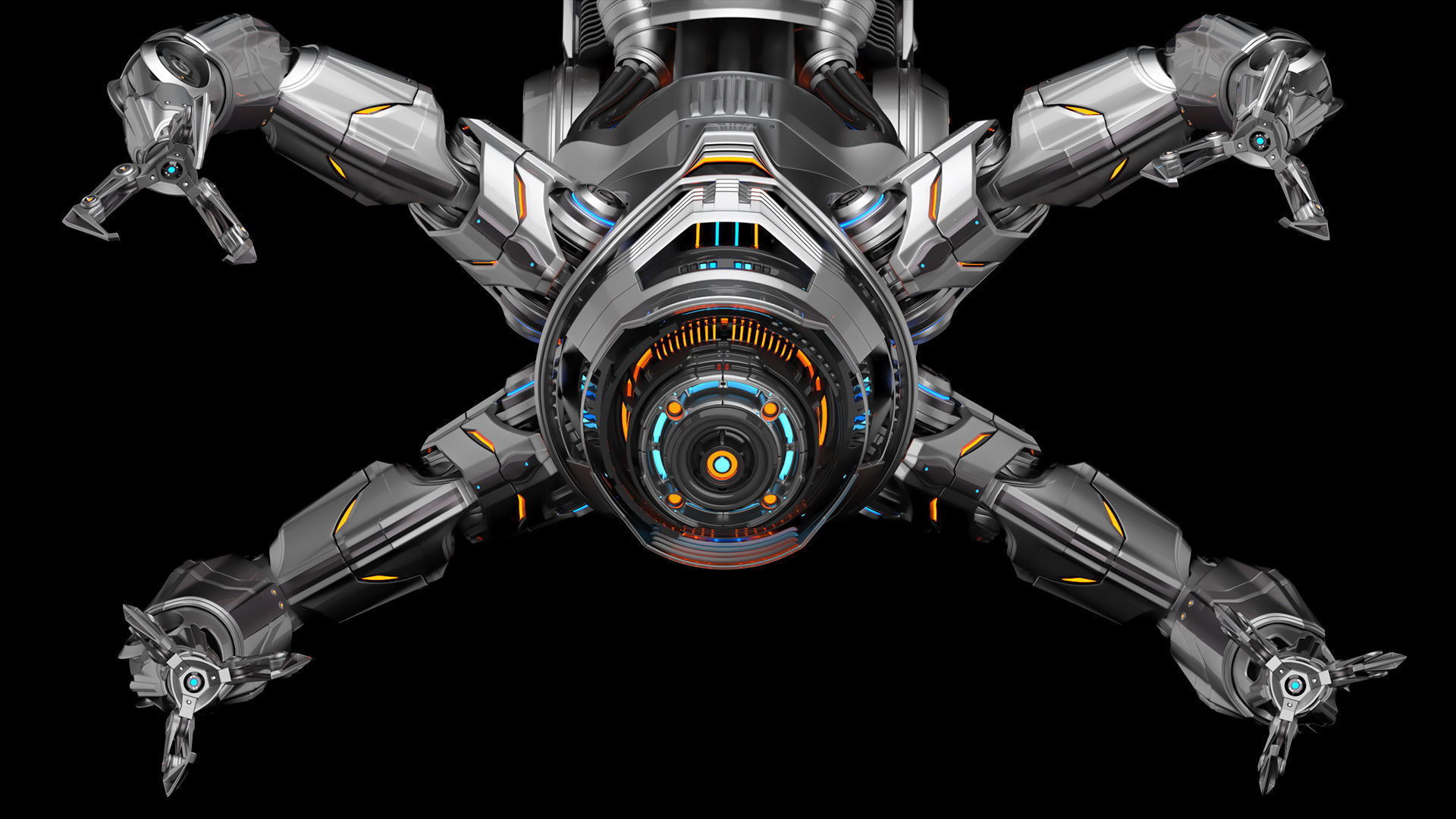 Assembly robot 2 RIGGED 3D model_32