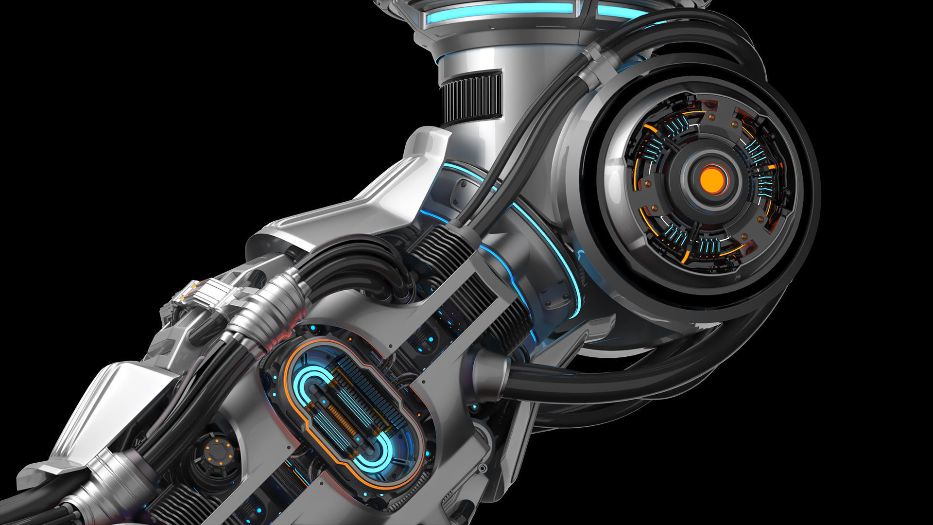 Assembly robot 2 RIGGED 3D model_12