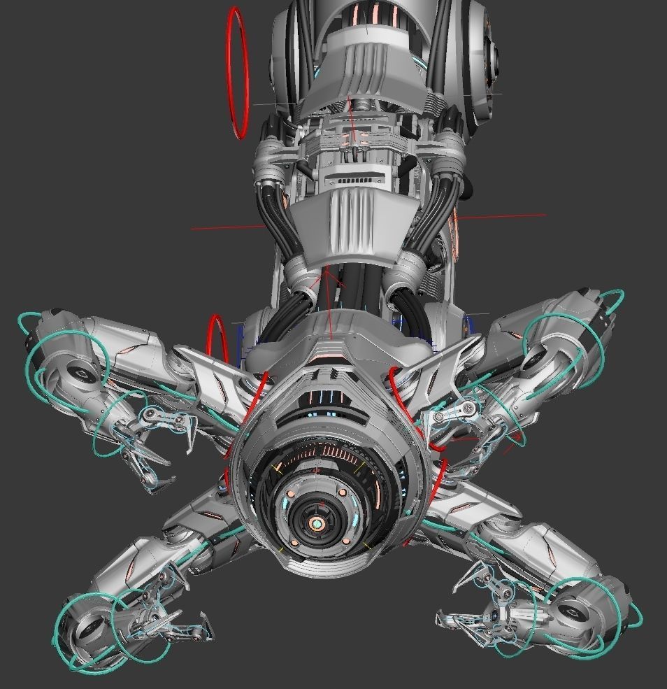Assembly robot 2 RIGGED 3D model_36
