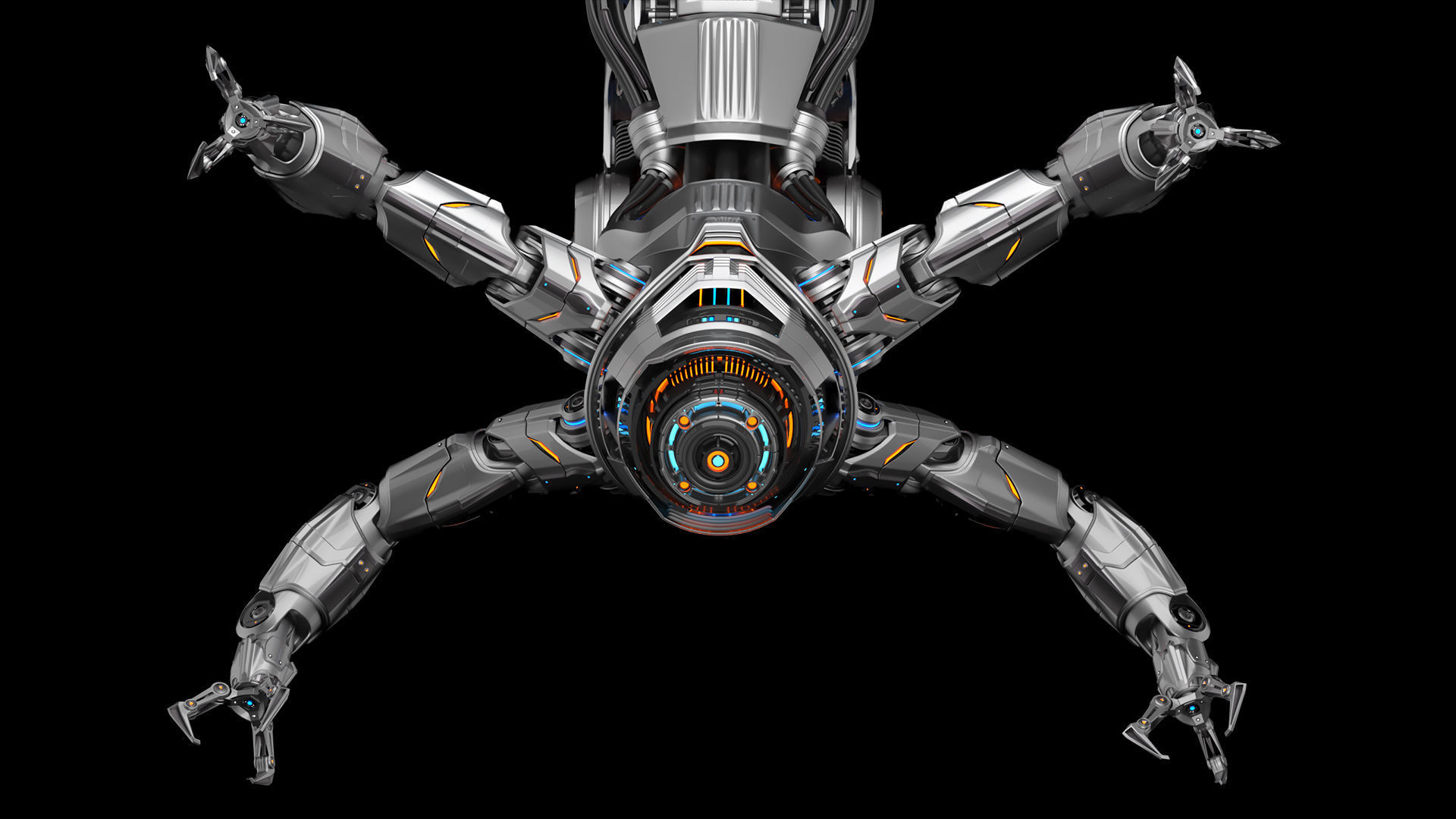 Assembly robot 2 RIGGED 3D model_27