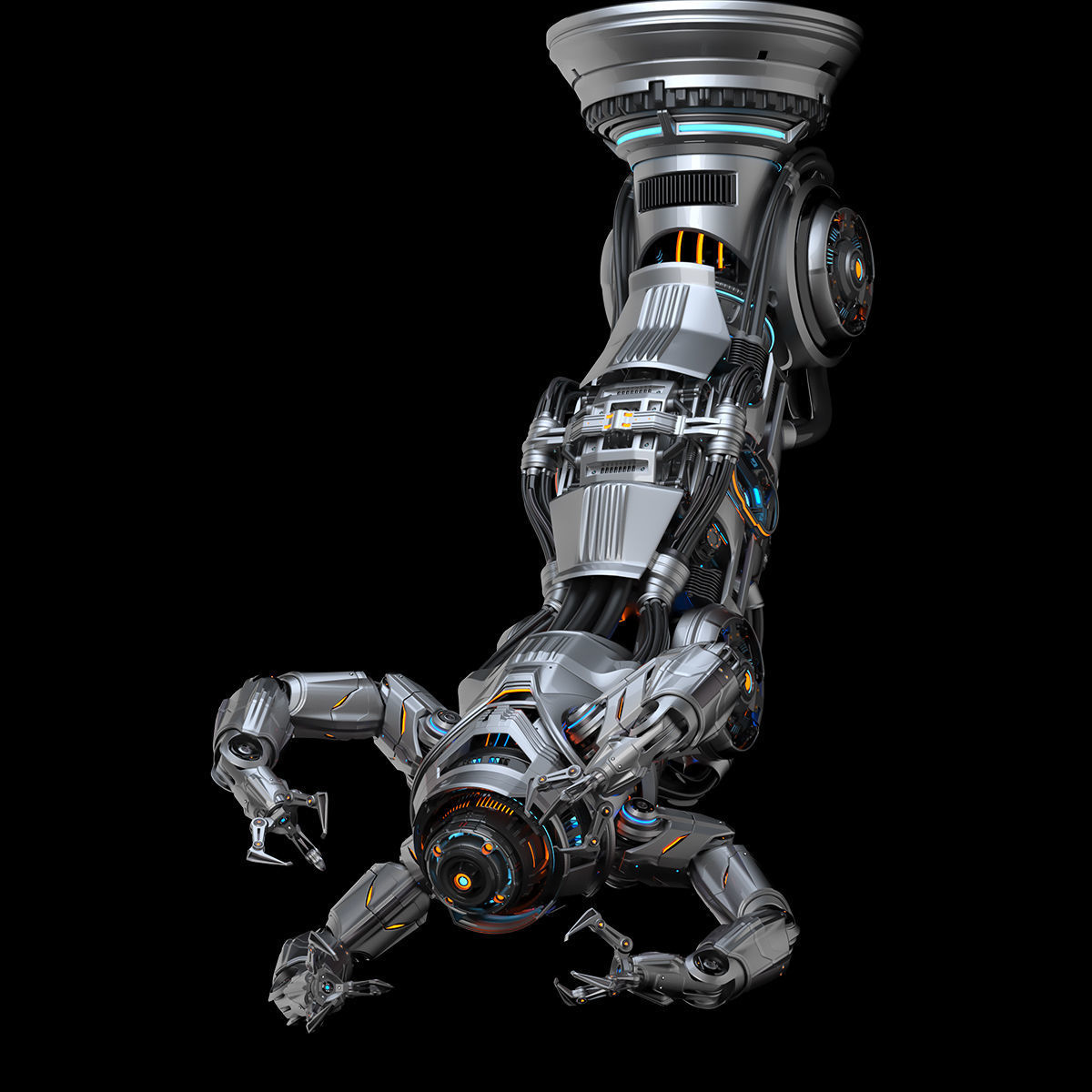 Assembly robot 2 RIGGED 3D model_3