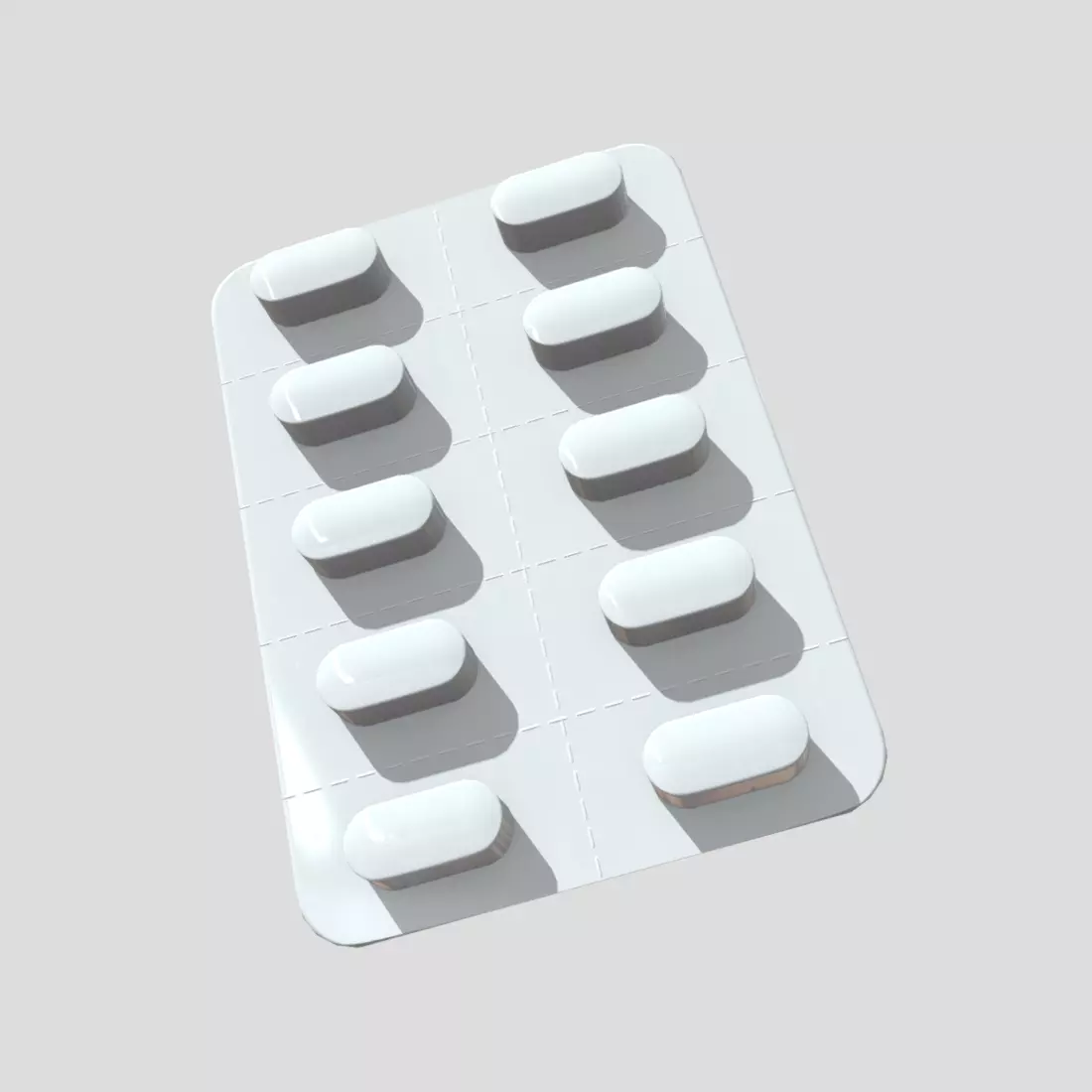 Pills in blister 2 Low-poly 3D model_0