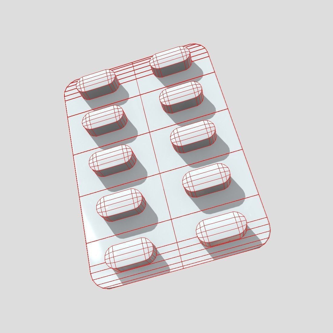 Pills in blister 2 Low-poly 3D model_2