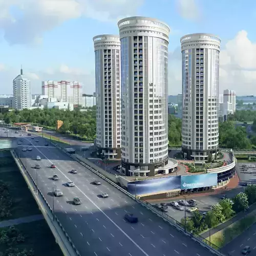 City detailed 3d scene