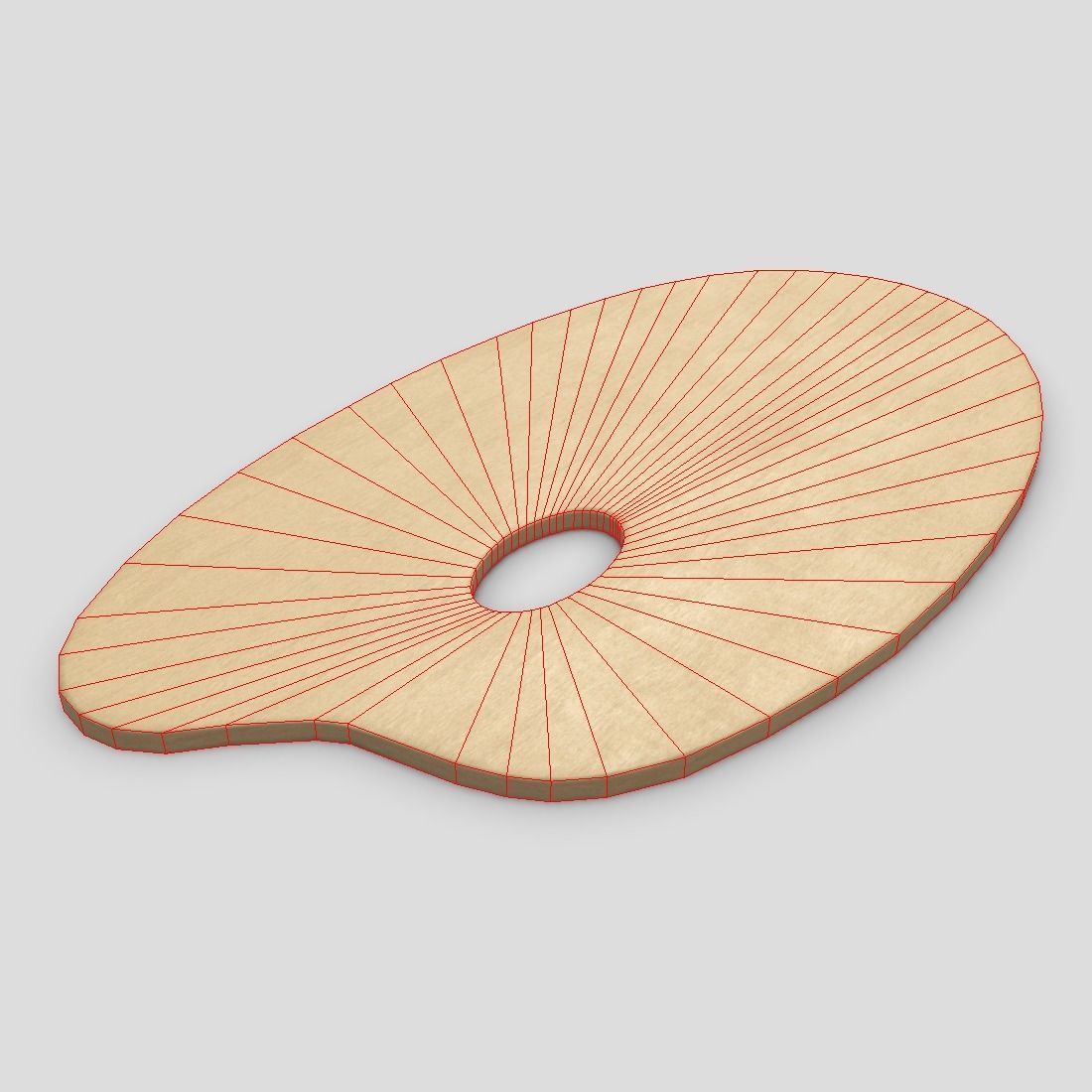 Artist Palette Low-poly 3D model_12