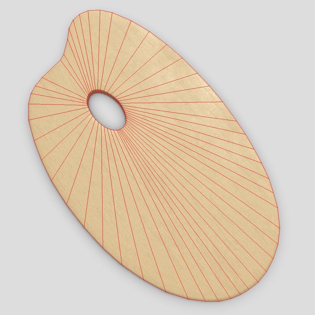 Artist Palette Low-poly 3D model_8