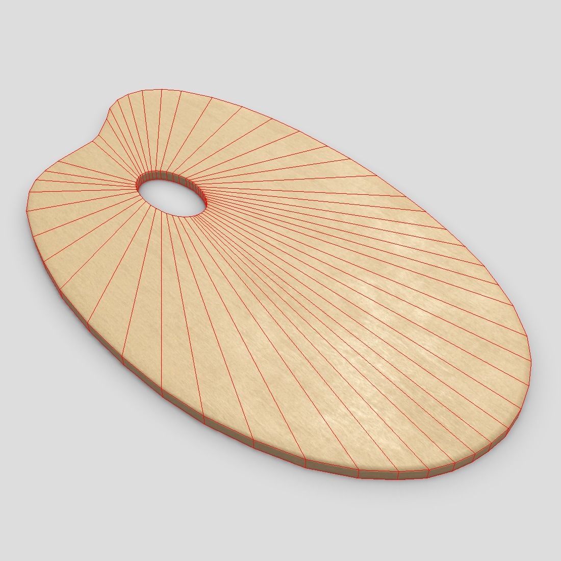 Artist Palette Low-poly 3D model_6