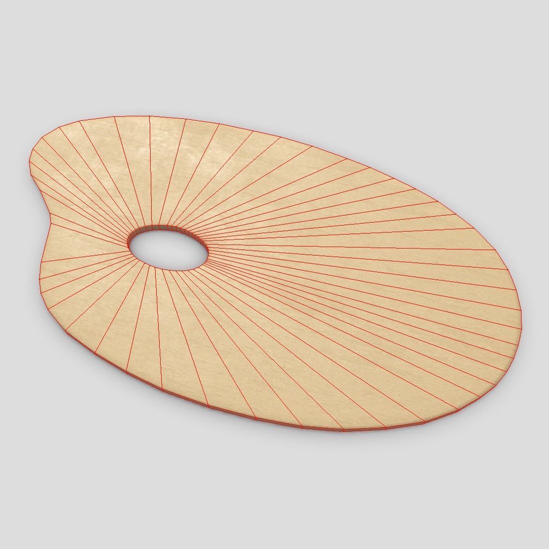 Artist Palette Low-poly 3D model_2