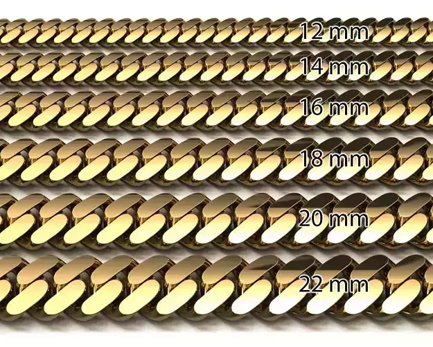 6 BIG SIZE MIAMI CUBAN LINK CHAIN FOR BRACELET OR NECKLACE 3D Model Collection