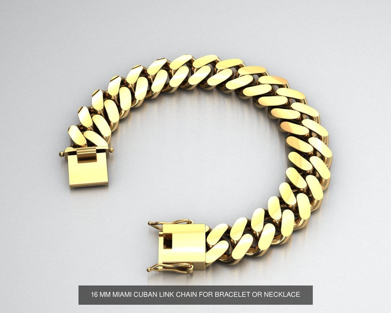 6 BIG SIZE MIAMI CUBAN LINK CHAIN FOR BRACELET OR NECKLACE 3D Model Collection_5