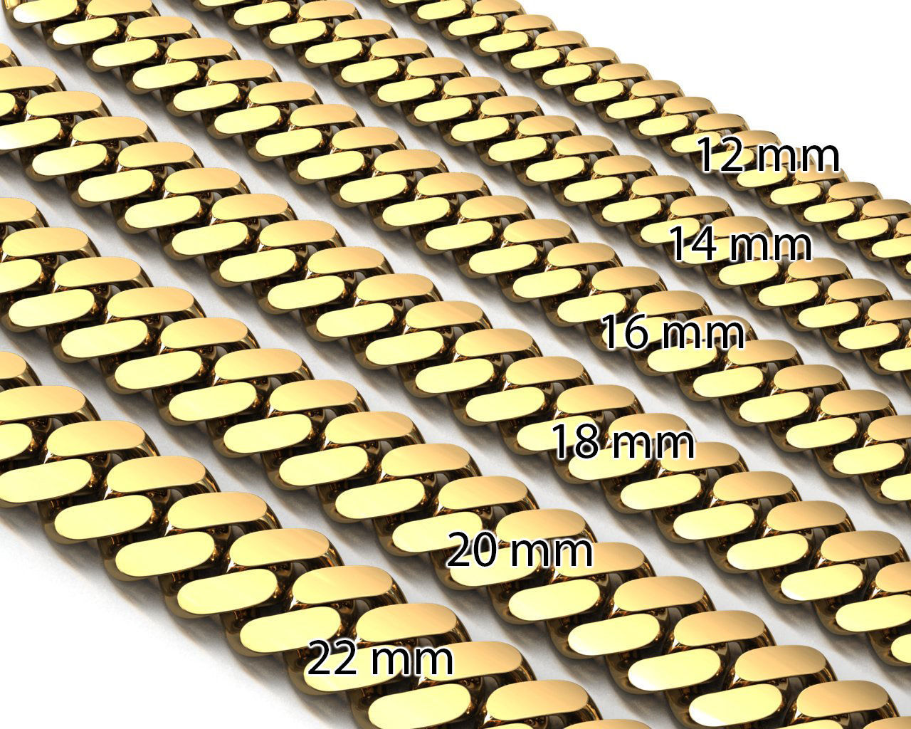 6 BIG SIZE MIAMI CUBAN LINK CHAIN FOR BRACELET OR NECKLACE 3D Model Collection_1